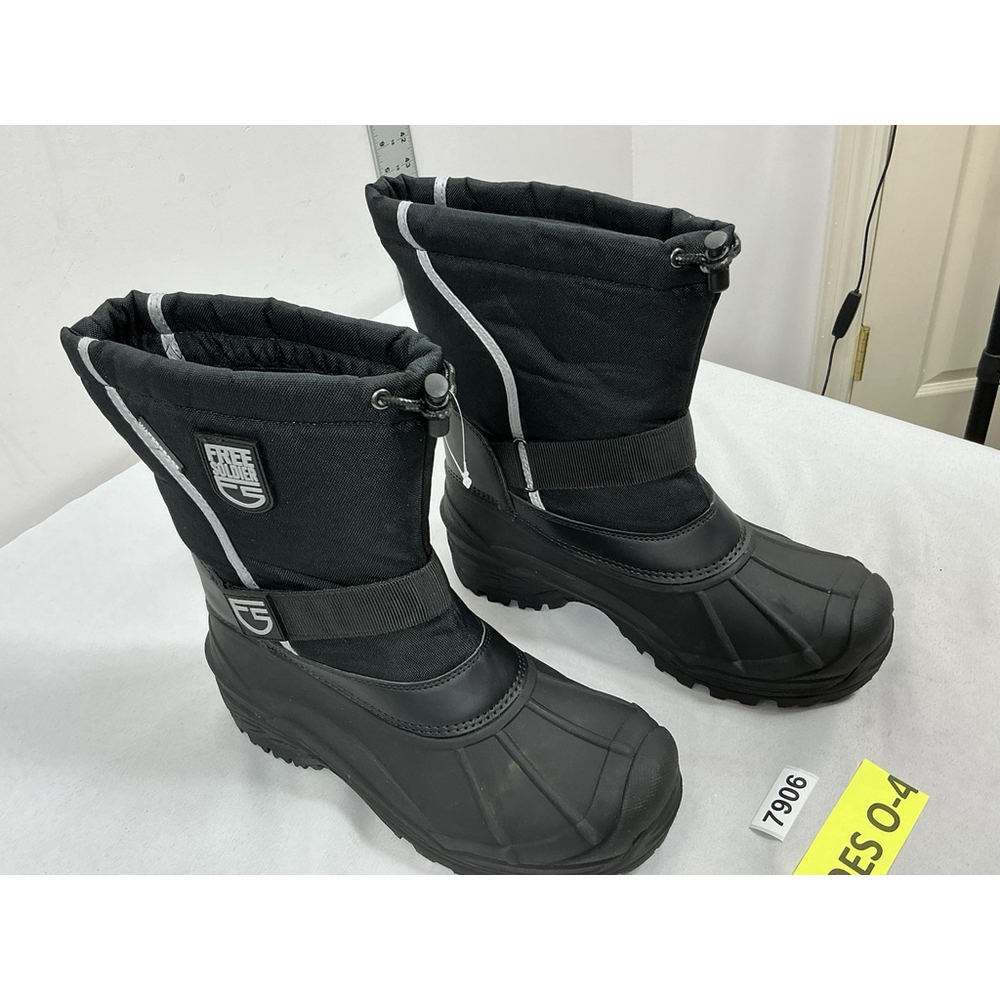 Mens New Free Soldier Waterproof Insulated Snow Boots Size 8 Black